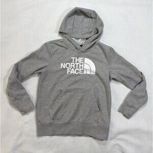 The North Face Pullover Hoodie Youth Size M 10 Gray Half Dome Logo